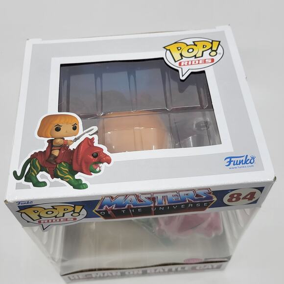 Funko pop! Rides, Master of the Universe, He-Man on Battle Cat, Flocked #84 New - Picture 8 of 8